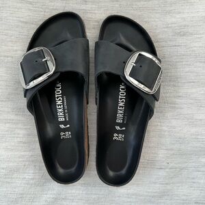 Birkenstock Madrid Black with Big Buckle